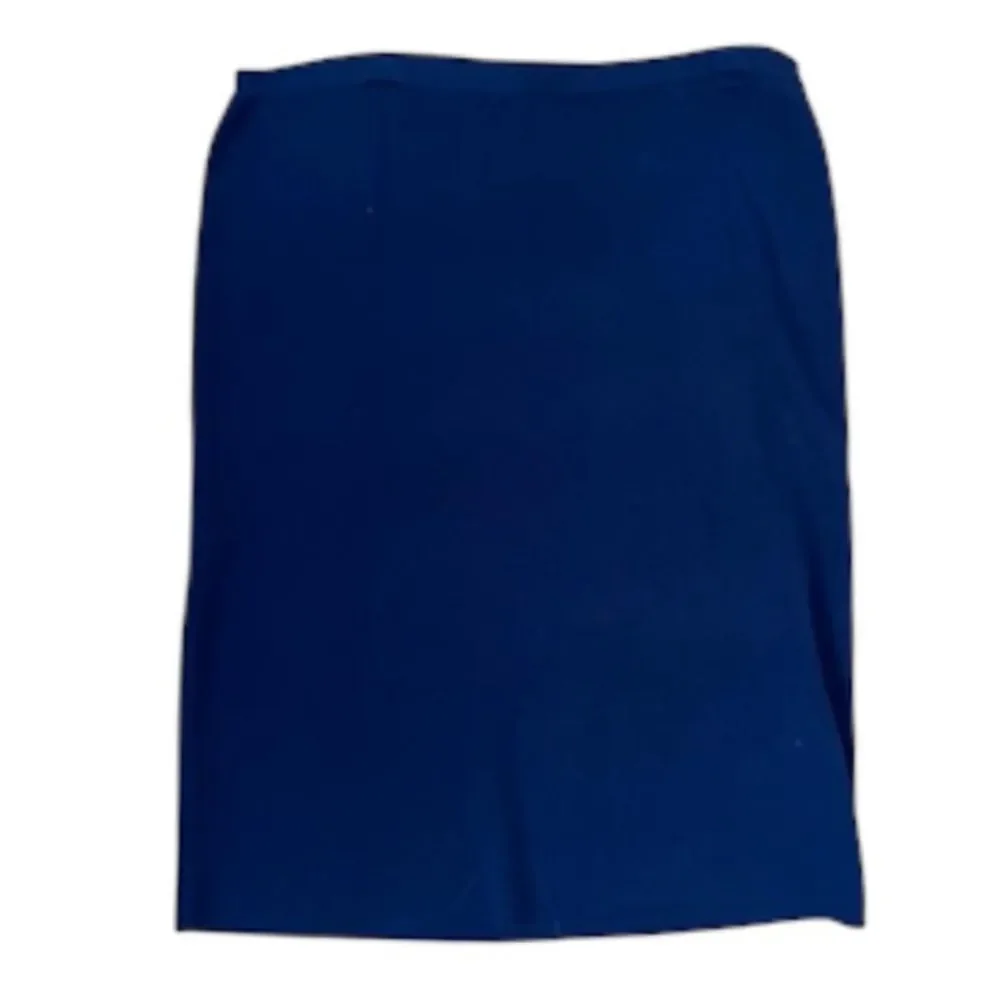 Eileen Fisher Silk Cotton Interlock Signature Knit Pencil Midnight Skirt XL NWT